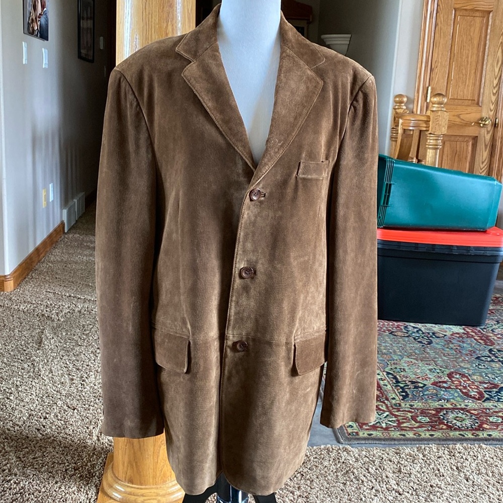 Men’s leather 42L brown jacket